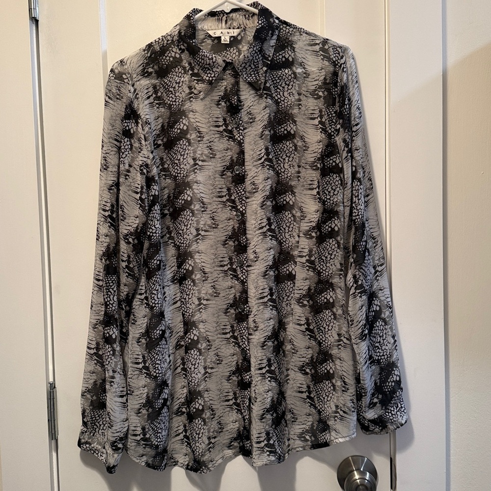 CAbi Women's Snakeskin Print Blouse Size L